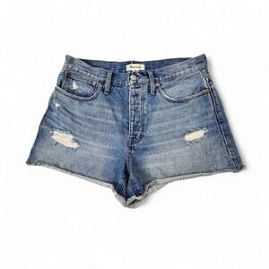 Madewell Jean Shorts Curvy Relaxed Denim High Rise Medium Wash Womens Size 27